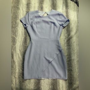 Superdown baby blue open back mini dress, faux wrap dress